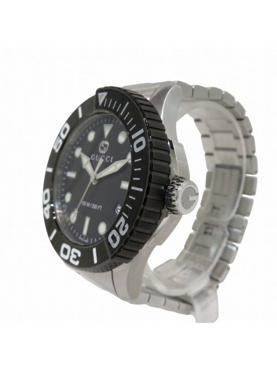 Gucci Timeless Diver Watch SS Quartz Black Dial main image 8